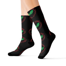 Load image into Gallery viewer, Vegan Stamp of Approval Breast Cancer Awareness Sublimation Socks