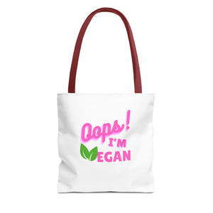 Oops I'm Vegan" Breast Cancer Awareness Tote Bag