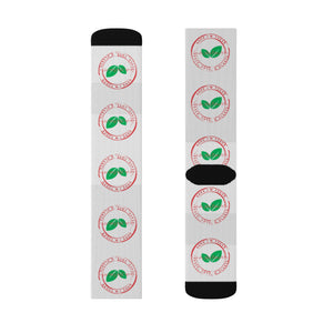 Vegan Stamp of Approval Breast Cancer Awareness Sublimation Socks