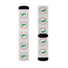 Load image into Gallery viewer, Vegan Stamp of Approval Breast Cancer Awareness Sublimation Socks