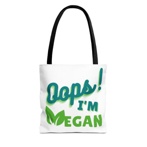 Oops! I'm Vegan Tote Bag (AOP)