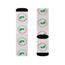 Load image into Gallery viewer, Vegan Stamp of Approval Breast Cancer Awareness Sublimation Socks