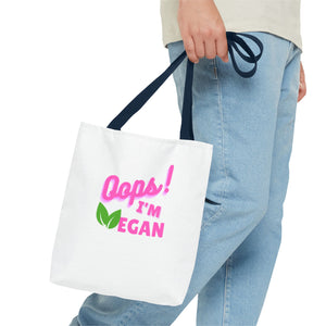 Oops I'm Vegan" Breast Cancer Awareness Tote Bag