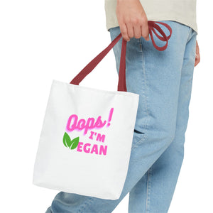 Oops I'm Vegan" Breast Cancer Awareness Tote Bag