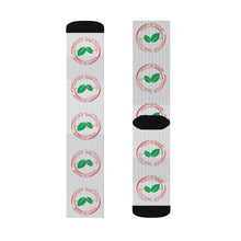 Load image into Gallery viewer, Vegan Stamp of Approval Breast Cancer Awareness Sublimation Socks