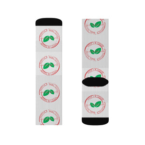 Vegan Stamp of Approval Breast Cancer Awareness Sublimation Socks
