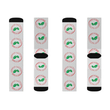 Load image into Gallery viewer, Vegan Stamp of Approval Breast Cancer Awareness Sublimation Socks