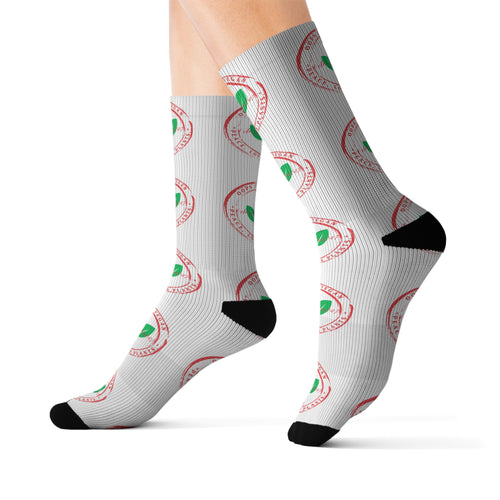 Vegan Stamp of Approval Breast Cancer Awareness Sublimation Socks