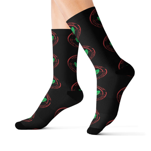 Vegan Stamp of Approval Breast Cancer Awareness Sublimation Socks