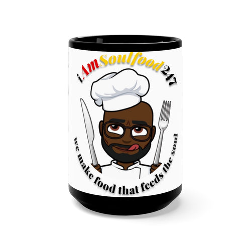 iAmSoulfood247 Black Ceramic Mug (15oz)